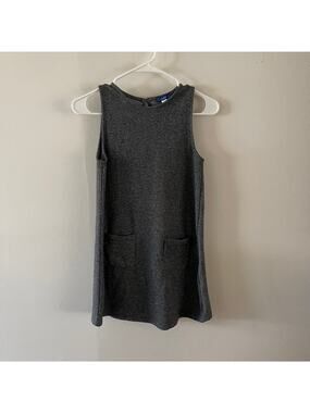 Okaïdi Girls 10 A/Y (140cm) Sleeveless Knit Dress Black Gray Casual Autumn